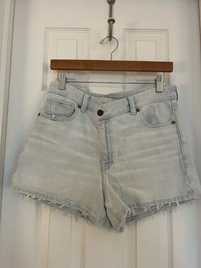 American Eagle Outfitters Pale Blue High-Rise Denim Cutoff Shorts